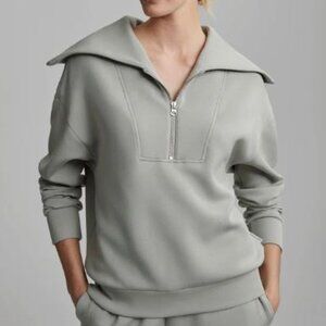 Ramona Half-Zip Sweatshirt - Color: Egret Size Small